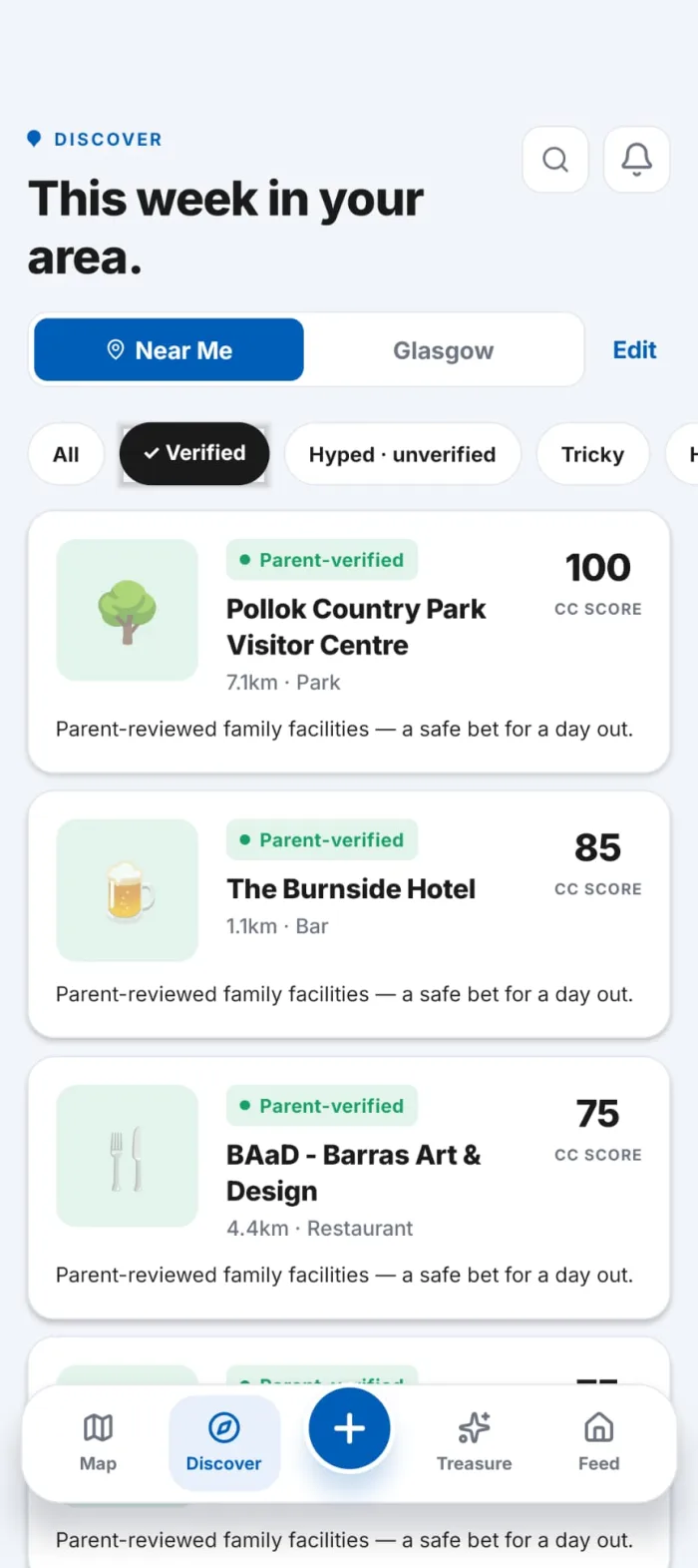 Discover this week in your area, with parent-verified venues and ChangeCheck Scores